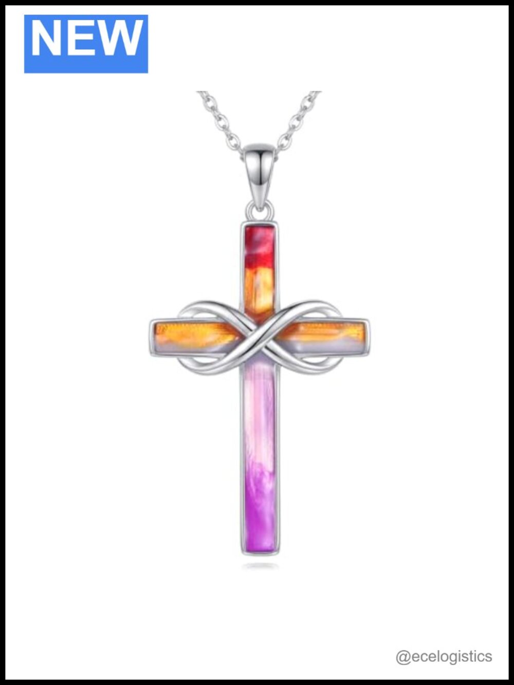 Pride Cross Necklace Lesbian Gay Pendant Necklace Rainbow Cross Jewelry Pride